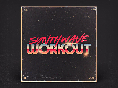 Synthwave Workout 80s album art album cover design desert chrom marvin visions retro synthwave texture typography