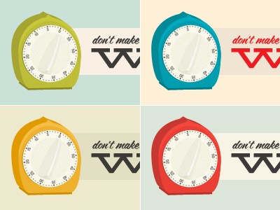 Timer Options beige blog blue green illustration red type yellow