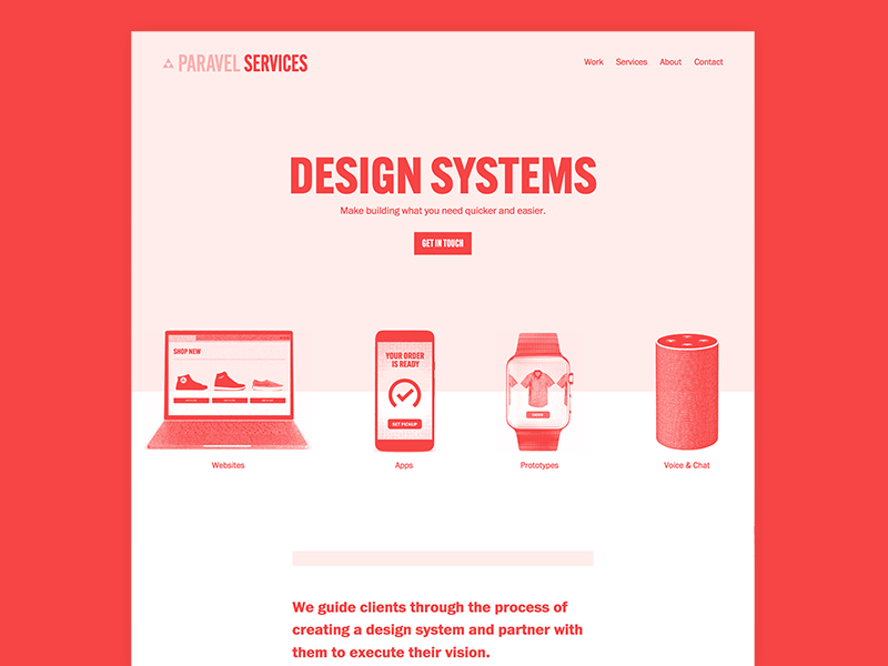 Paravel design systems page alternate gothic design systems franklin gothic paravel red webpage