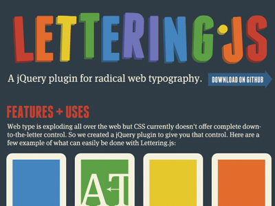 Lettering.js blue franchise green lettering.js meta serif orange purple red type typography yellow