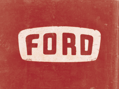 Ford car badges ford hand lettering illustration red texture