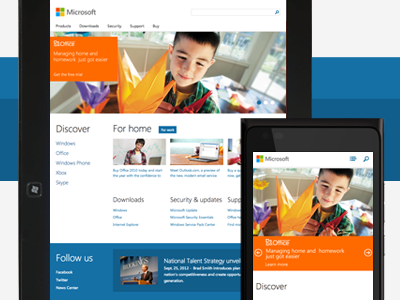 Responsive Microsoft Homepage