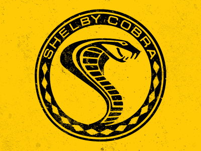Shelby Cobra black car badges ford illustration texture yellow