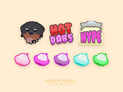 Cute Dog & Space UFO twitch emotes & subbadges 2d cute dog design designs for streamers esports esportslogo illustration spaceship streamer streamer designs twitch twitchemote twitchemotes twitchsubbadges typo typography ufo vector