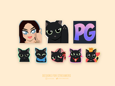 Cute Cat Emotes Subadges for Streamers Twitch/Mixer/Dlive 2d cartoon cats cute cat cute illustrations designs for streamers esports illustration minimal typography mixer mixer designs simple design streamer subbadges twitch twitch logo twitchemote twitchemotes twitter vector