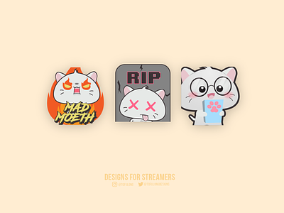 Cute Cat Emote designs for streamers 2d angrycat angryemote cartoon cats cutecats design dlive emoteart esportslogo illustration mixer raging rip ripe ripple twitch twitchemote twitchemotes vector