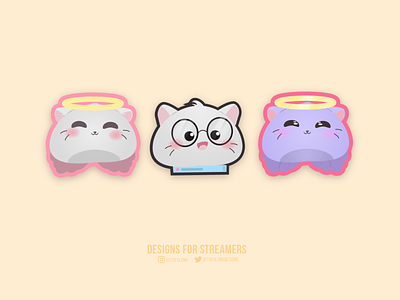 Cute cats subbadges for twitch streamer 2d 2d character branding design esportslogo illustration streamer streamers subbadges twitch twitchemotes vector