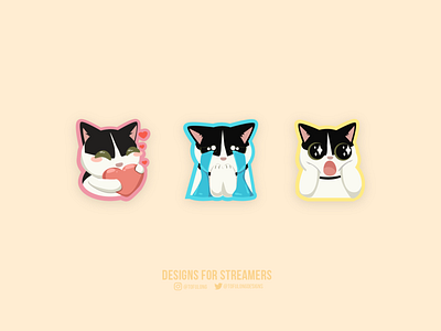 Lily the Cute Cat Emotes for Twitch Streamer 2d branding design esports illustration mascotlogo streamer twitch twitchemotes vector