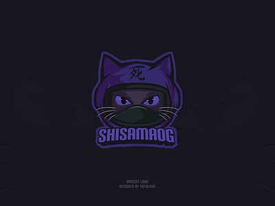 Astronaut Cat Ninja Gamer Mascot Logo 2d branding design esports esportslogo illustration mascotlogo streamer twitch vector
