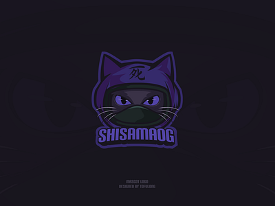 Astronaut Cat Ninja Gamer Mascot Logo