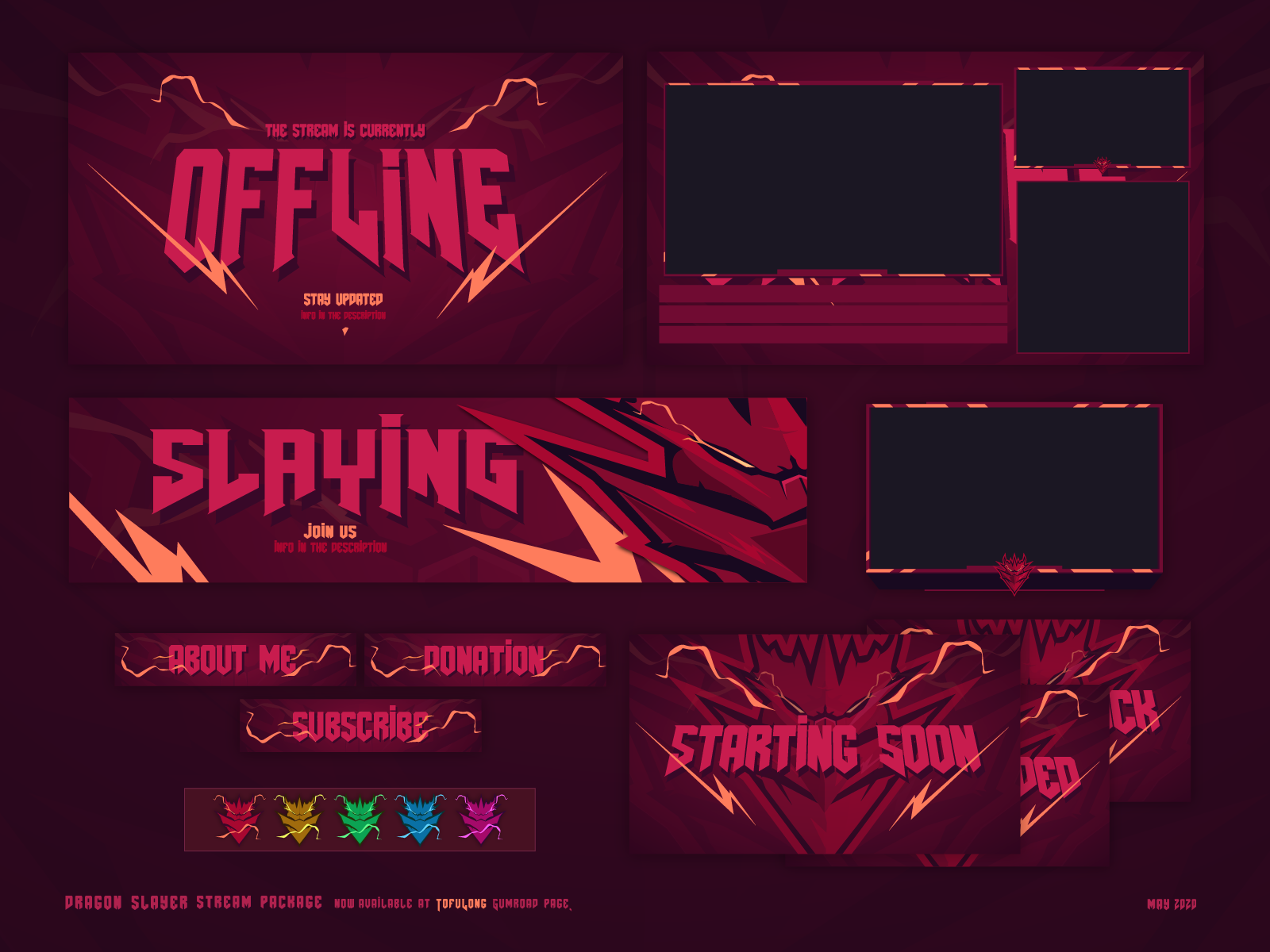 Epic Twitch Overlay For Streamers - Dragon Slayer by TofuLong on Dribbble