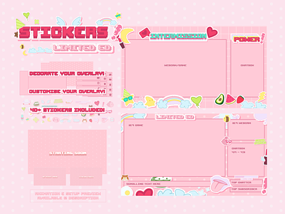 Cute Stickers Twitch Overlay Stream Packages
