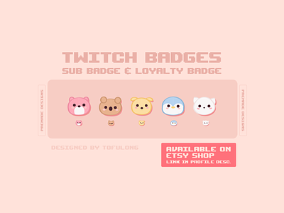 Cute Twitch Subbadges Loyalty Badges Friends Stream Package 01