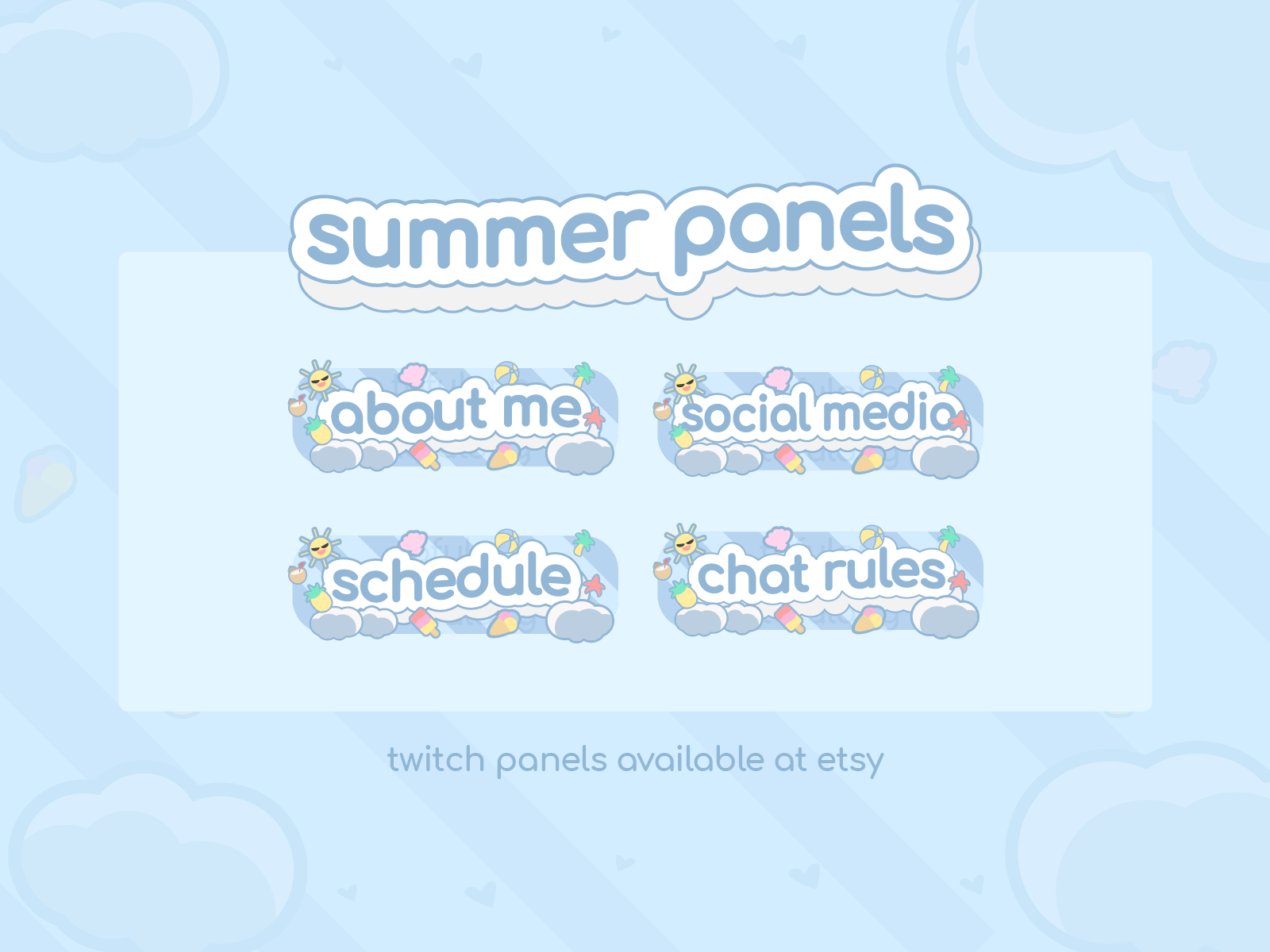 free cute twitch panels