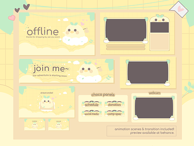 Dudu the Traveler Duck Cute Twitch Design Overlay Stream Package