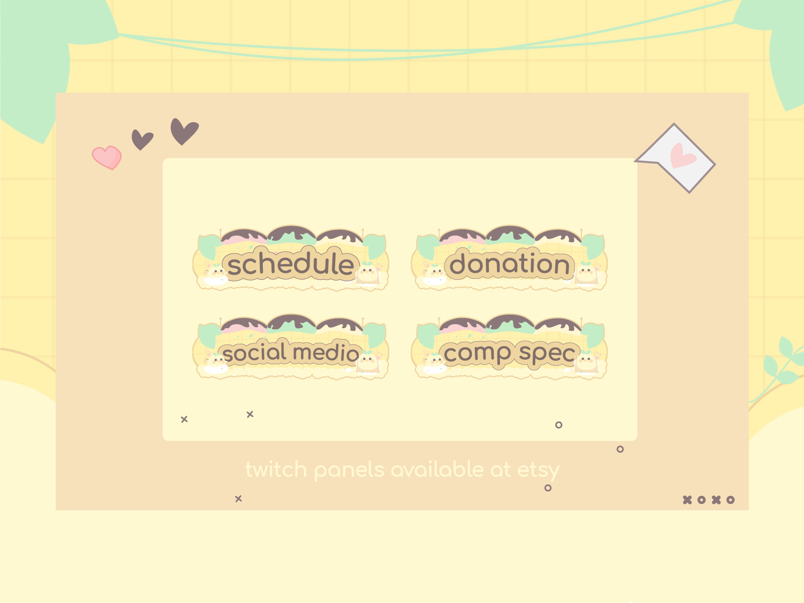 Cute Twitch Designs Chocobanana Twitch Panels By Tofulong On Dribbble