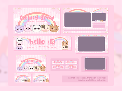 Cute Twitch Design Overlay Stream Package - Friends 02 acnh stream package acnh twitch design animalcrossingnewhorizon twitch branding for streamers clean simple design cute animal stream package cute animal twitch design cute stream branding cute stream design cute stream overlay cute stream overlay package cute twitch design cute twitch designs pastel stream design pro streamer marketing professional stream branding simple stream packages streamer twitch