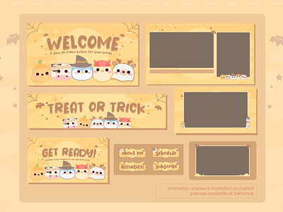 Cute Halloween Friends Twitch Design Package