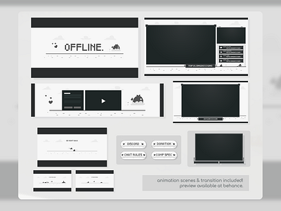 Cute Twitch Animated Transition Designs Overlay Stream Packages available  on