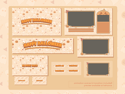 Happy Halloween Twitch Overlay Streamer Package | Simple & Happy