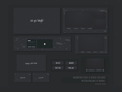 Starry Night Sky Simple Stream Package | Twitch Facebook Youtube 2d aesthetic stream package aesthetic twitch overlay cute twitch design cute twitch overlay illustration nightsky twitch design scifi stream package simple twitch overlay sky stream design space stream design space twitch design streamer twitch twitchemote