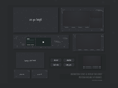 Starry Night Sky Simple Stream Package | Twitch Facebook Youtube