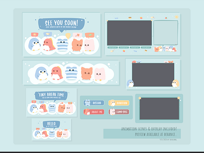 Cute Plushie Squad Twitch Overlay Design Package 2d branding cute stream package cute twitch design cute twitch designs cute twitch overlay dreamland stream design foodie stream package illustration pastel twitch overlay plushie twitch design sassy twitch design streamer super plushie squad vector