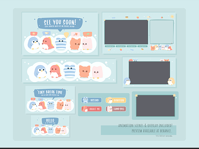 Cute Plushie Squad Twitch Overlay Design Package