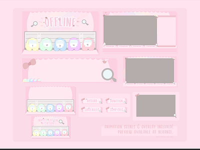 Pinkish Cutesy Among Us Twitch Overlay Design | Detective