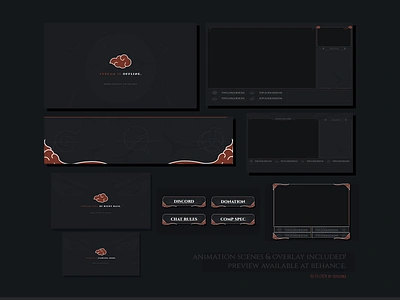 Simple Red Cloud Twitch Overlay Stream Package aesthetic twitch overlay branding clean twitch overlay cute twitch design cute twitch overlay minimalist stream package pro stream design simple twitch overlay streamer twitch twitchemote twitchemotes