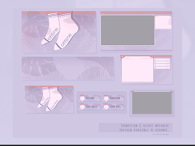Simple Vapourwave Lofi Aesthetic Twitch Overlay Package Design