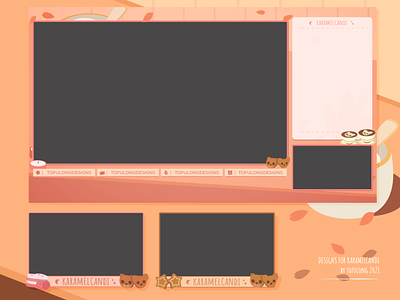 Cute Custom Twitch Overlay Autumn Aesthetic aesthetic stream designs autumn stream package branding custom twitch overlay cute custom overlay cute twitch designs cute twitch overlay illustration kawaii stream package offlinetv overlay streamer streamlabs overlay tina kitten overlay twitch vector