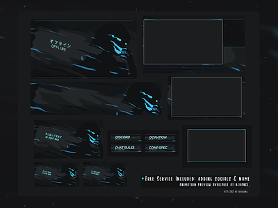 Ninja Aesthetic Gamer Twitch Overlay Stream Package