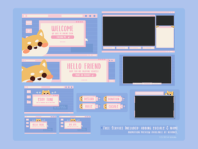 Cute Shiba Inu Window OS Twitch Overlay