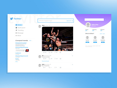 Twitter Home Page Revamp / Just for Fun branding design ui ux web design