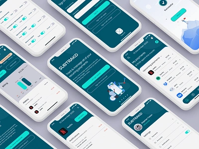 Subtrakd - finance tracking & management app design finance app invisionstudio mobile mobile app mobile ui sketch subscriptions typography ui uiux uiux design user experience design user interface design user persona user research ux wireflow wireframes