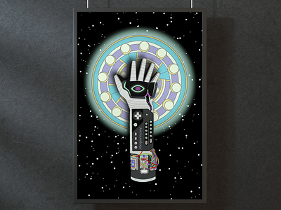 Now You're Playing With Power adobe illustrator cyber cyberpunk design fan art futurewave gaming illustration illustrator nintendo power glove powerglove retro design retro future retrowave sigil space symbol vector video game