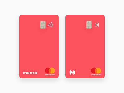 Monzo Vertical Debit Card bank app bank card challenger bank debit card hot coral mobile bank monzo vertical card