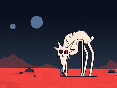 Goat alien animation creature design illustration place your product here planet satire