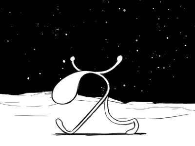 Radish Man alien animation black cartoon cool funny illustration planet space white