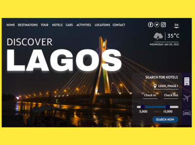Landing Page - Lagos State Tourism Website design lagos landingpage ui ux web website