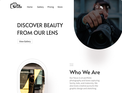 Photography Landing Page branding design photography