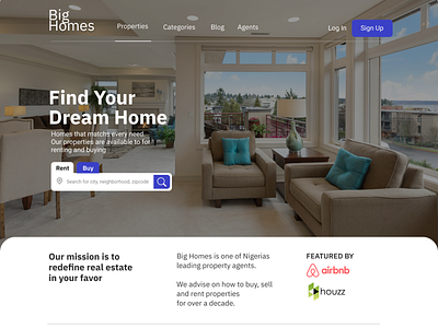 Big Homes Landing Page