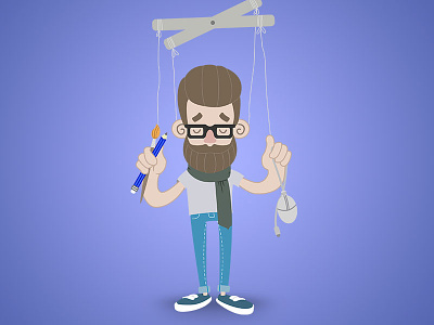 Dribbble character design flat hipster illustration