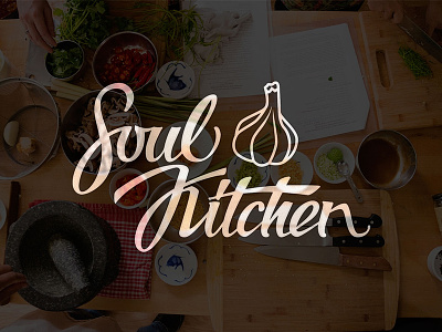Soul Kitchen logo calligraphy food kitchen lettering logo typo typography