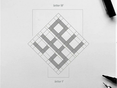 WY monogram grid brand design letter logo mark ui