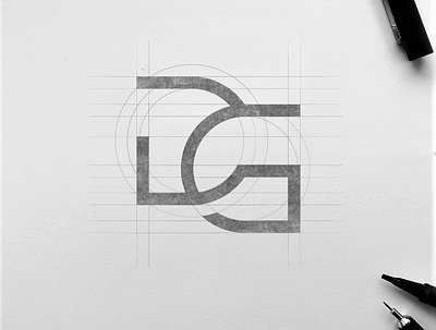 Letter DG logo branding desain design ikon illustration ilustrasi logo merek ui vektor