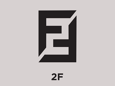 2f monogram desain ikon logo tipografi
