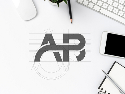 AB monogram app branding desain ilustrasi logo merek ux vektor web