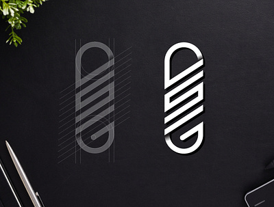 DSG monogram branding desain ikon logo merek vector vektor